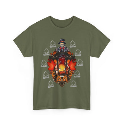 Calcifer T-Shirt – 100% Cotton "Howl's Moving Castle" Studio Ghibli Fire Demon Tee for Anime Fans
