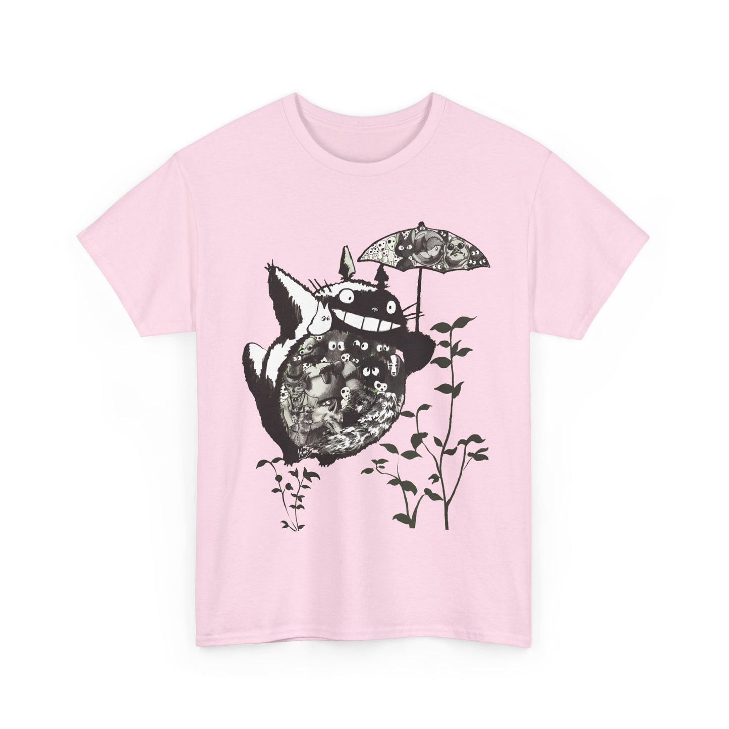Totoro Black and White T-Shirt 100% Cotton | Studio Ghibli Anime Tee