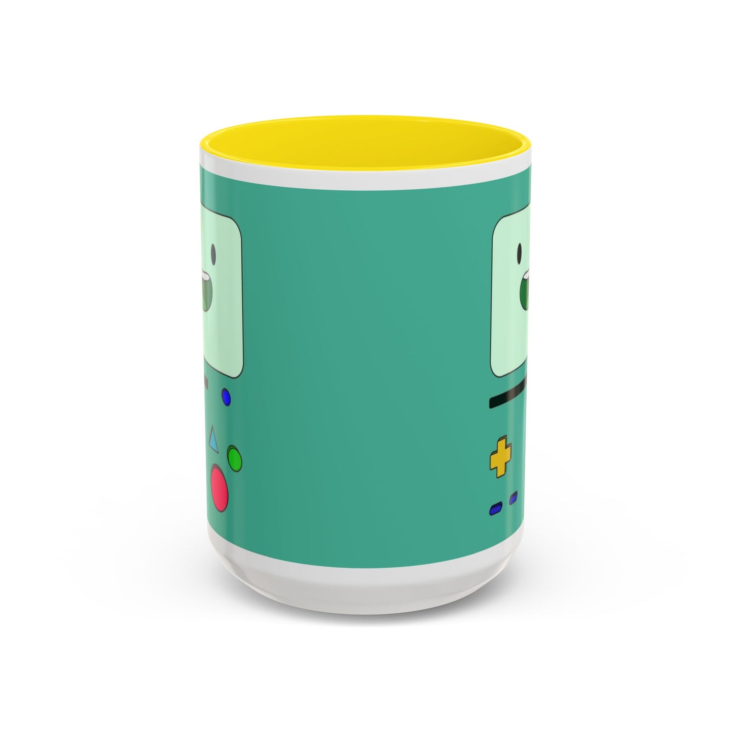 BMO Adventure Time Accent Handle Mug – Colorful Beemo Cup – 11oz & 15oz Ceramic Gift for Cartoon Fans