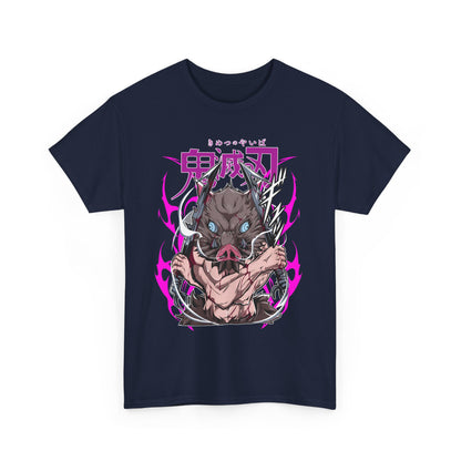 Inosuke Hashibira Demon Slayer T-Shirt – 100% Cotton Anime Tee for Boar Head Fans