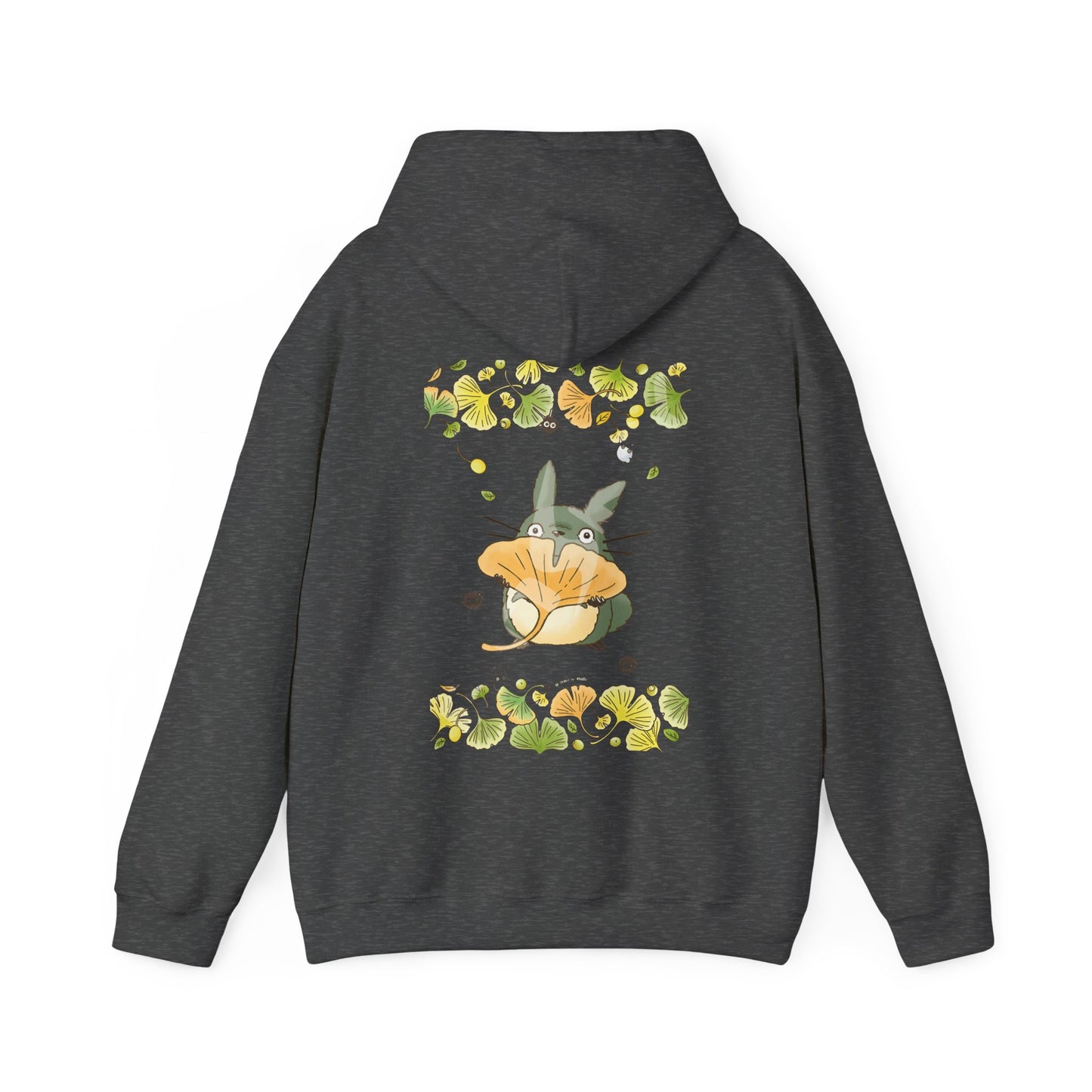 Totoro Flowers Dream Back Print Hoodie – 100% Cotton Gildan 18500 | Studio Ghibli Anime Hoodie
