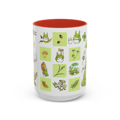Totoro Green Accent Mug – Studio Ghibli Color Handle Coffee Cup – 11oz & 15oz Ceramic Gift for Anime Fans