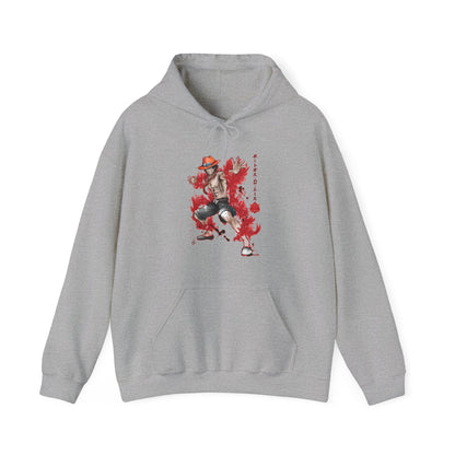 Portgas D. Ace Hoodie – 100% Cotton One Piece Anime Pullover for Fire Fist Fans