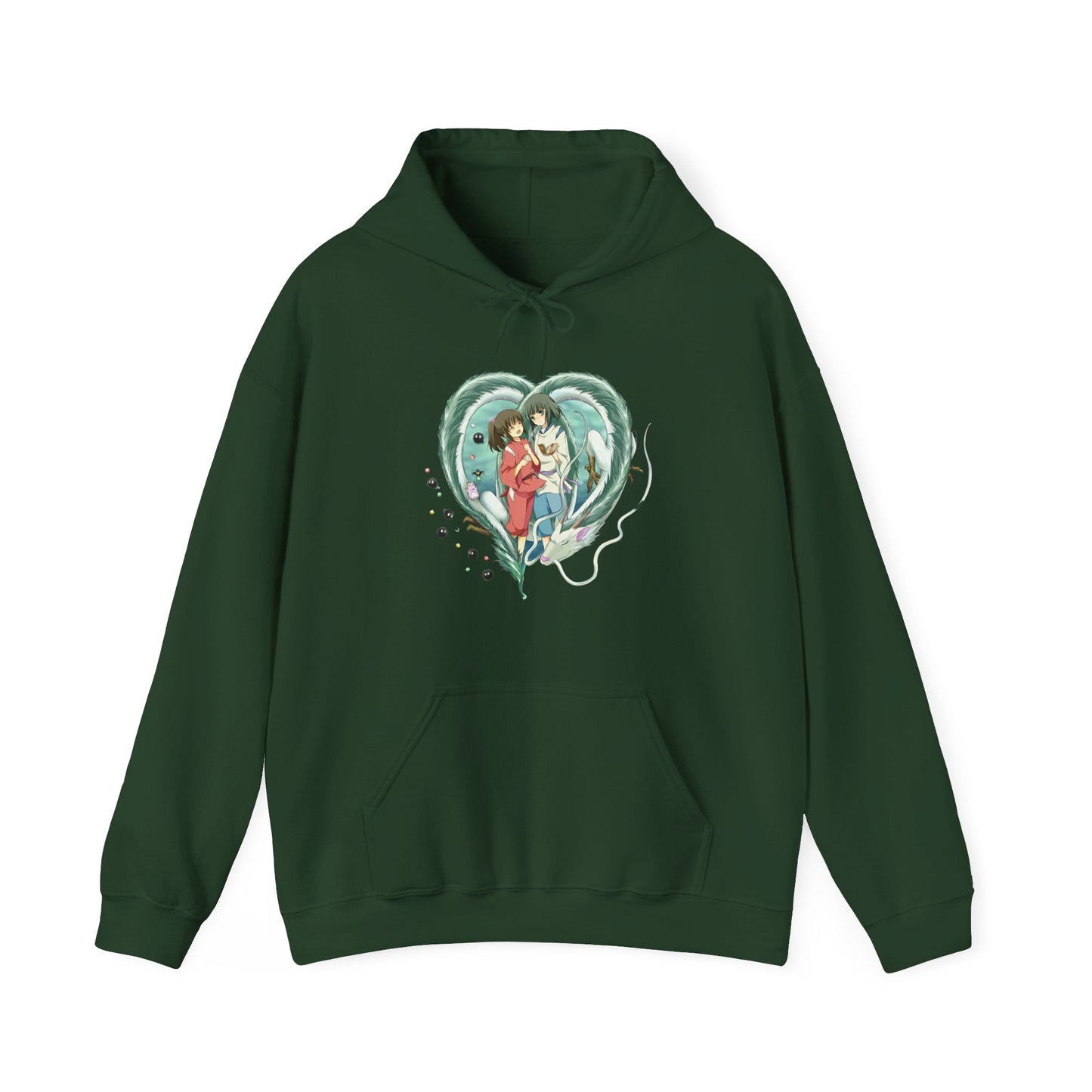 Chihiro and Haku Love Hoodie – 100% Cotton Spirited Away Anime Hoodie for Studio Ghibli Fans