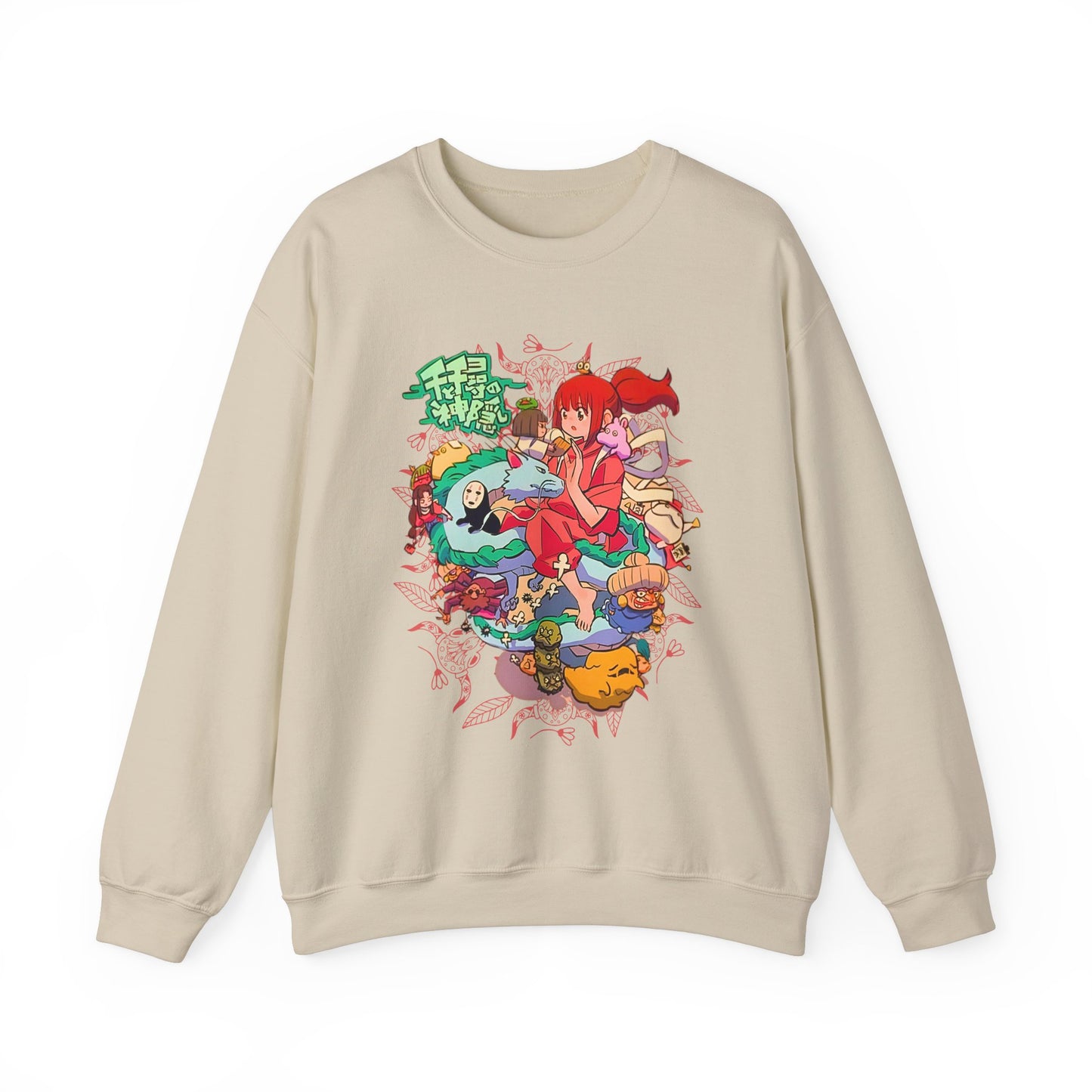 Spirited Away Characters Collage Sweatshirt – 100% Cotton Studio Ghibli Anime Pullover