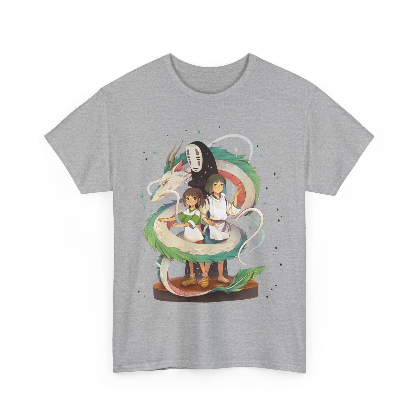 No Face Chihiro and Haku T-Shirt – 100% Cotton Spirited Away Anime Tee