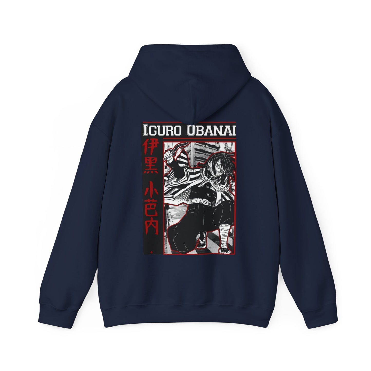 Iguro Obanai Back Print Hoodie – 100% Cotton Demon Slayer Hoodie Featuring the Serpent Hashira