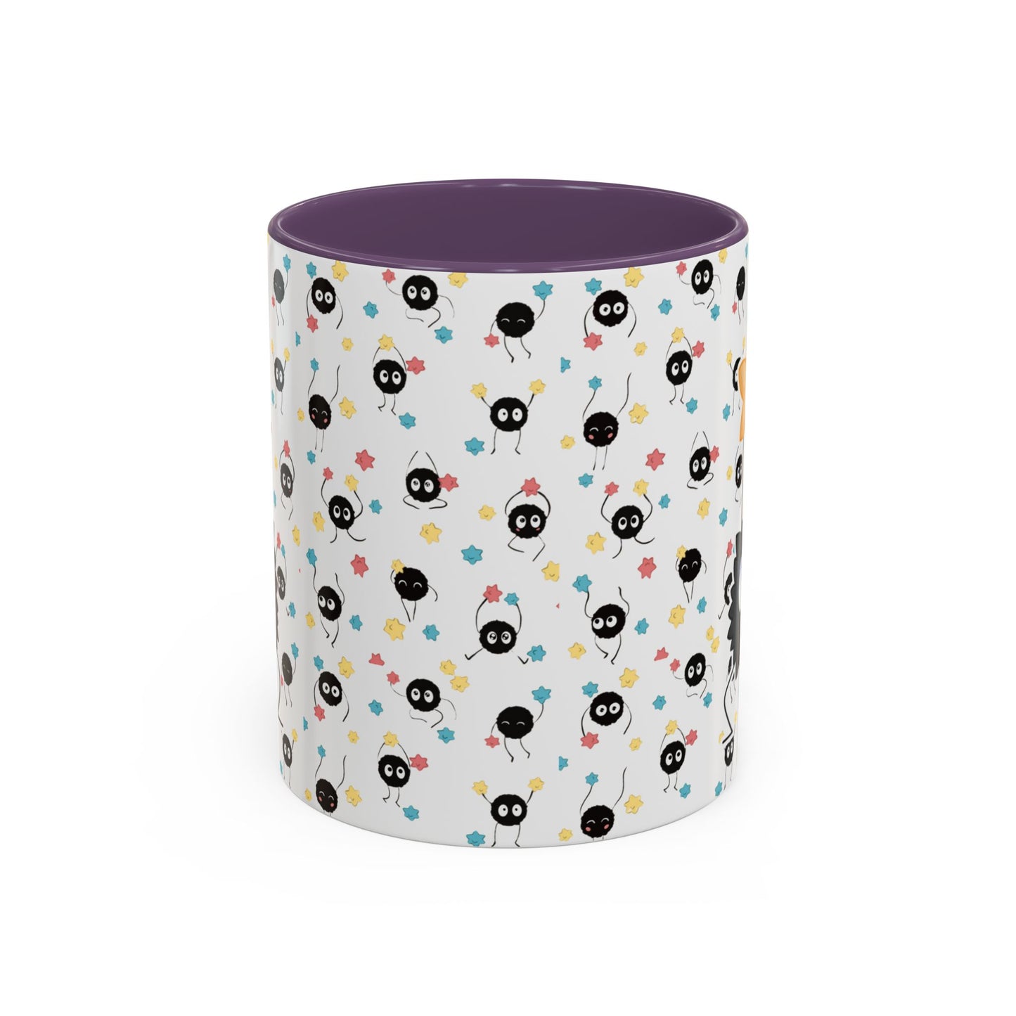 Soot Sprites Accent Mug – Studio Ghibli Color Handle Cup – 11oz & 15oz Ceramic Anime Gift