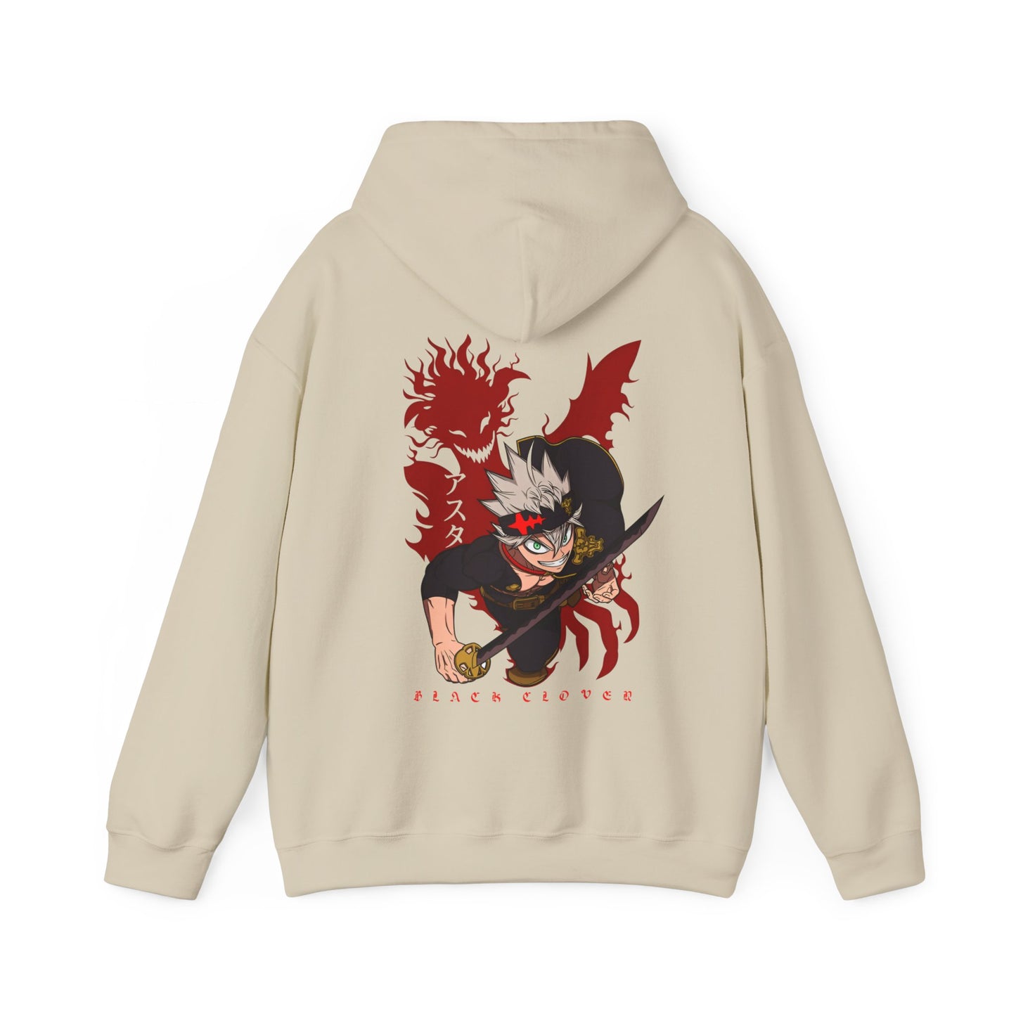 Asta Black Clover Back Print Hoodie – 100% Cotton Anime Pullover for Shonen Fans