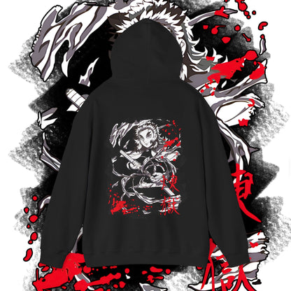 Kyojuro Rengoku Back Print Hoodie | Demon Slayer Hashira | 100% Cotton Anime Hoodie