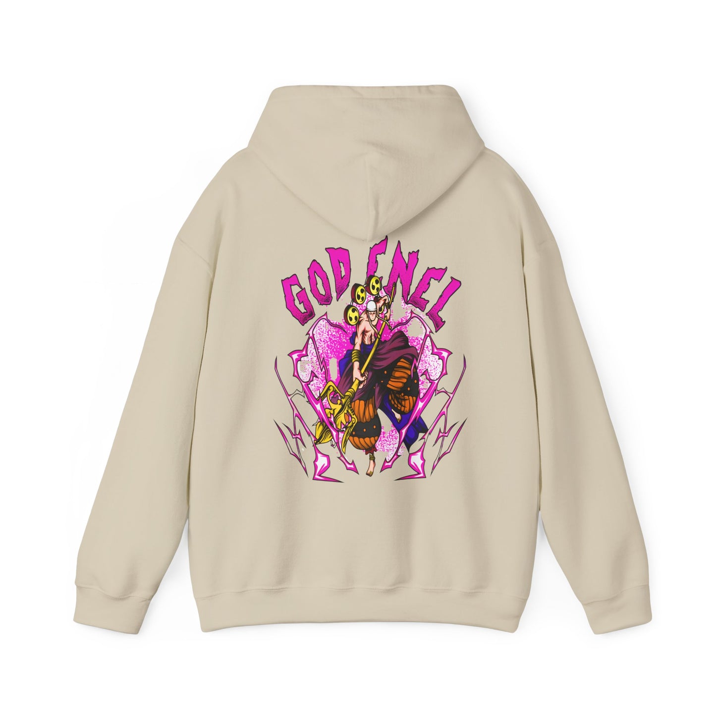 God Enel One Piece Back Print Hoodie – 100% Cotton Anime Hoodie with Thunder God Design