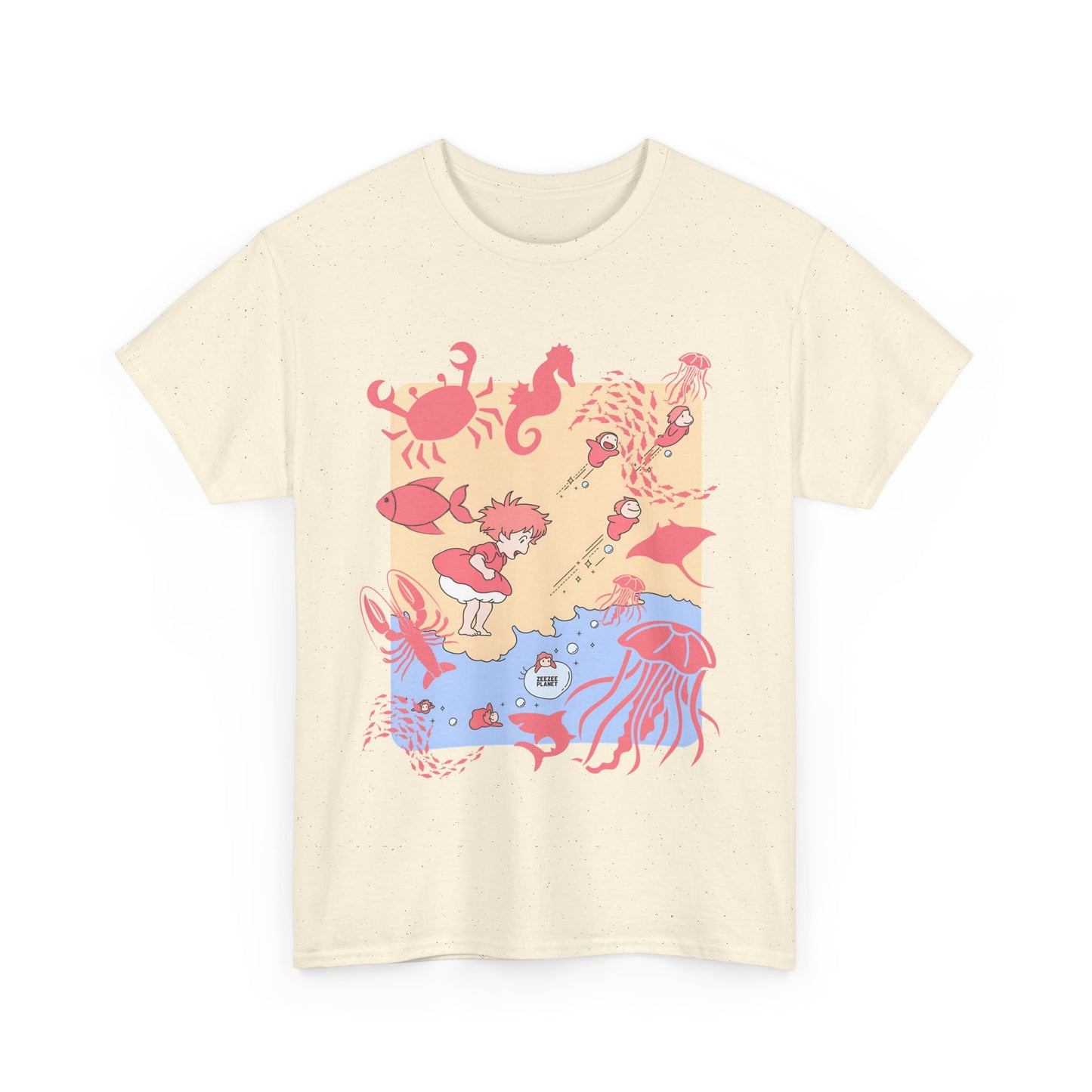 Ponyo Sea World T-Shirt – 100% Cotton Studio Ghibli Ocean Anime Tee