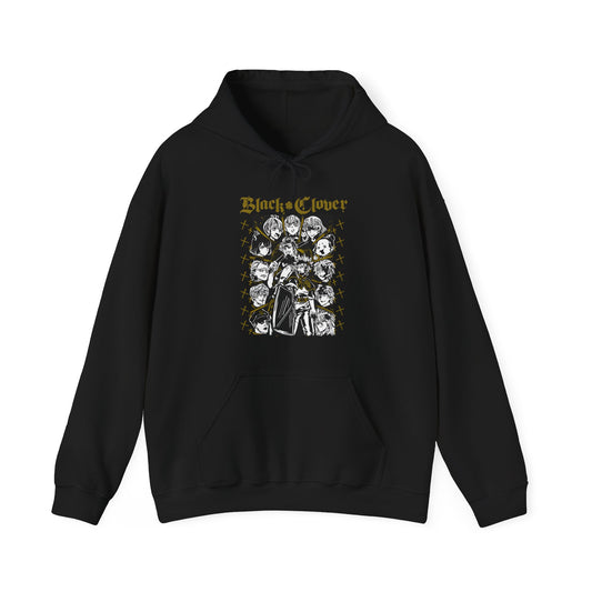 Black Clover Characters Hoodie – 100% Cotton Anime Hooded Sweatshirt – Asta Yuno Noelle Pullover for Fans