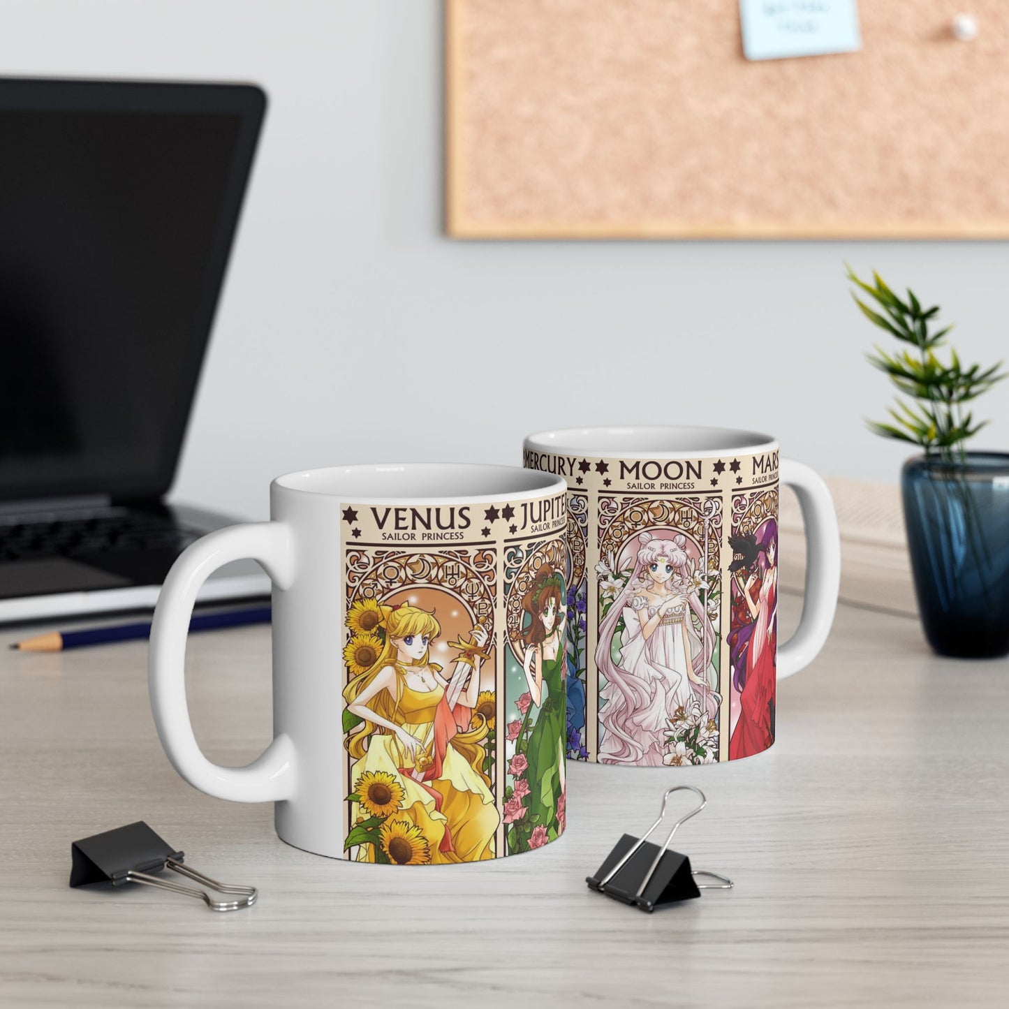 Sailor Moon Inner Guardians Mug – Magical Girl Anime Ceramic Cup 11oz & 15oz – Sailor Scouts Coffee Gift