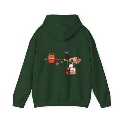Calcifer Jiji Soot Sprites Back Print Hoodie – 100% Cotton Studio Ghibli Anime Hoodie