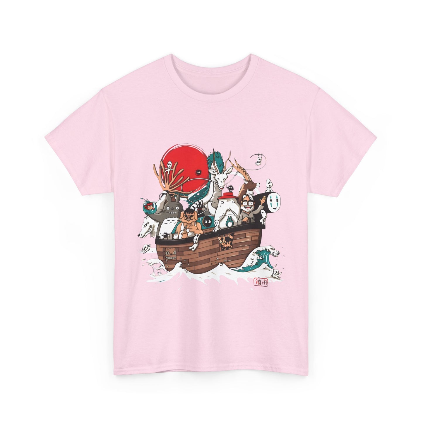 Ghibli Characters Boat T-Shirt | 100% Cotton Studio Ghibli Anime Tee