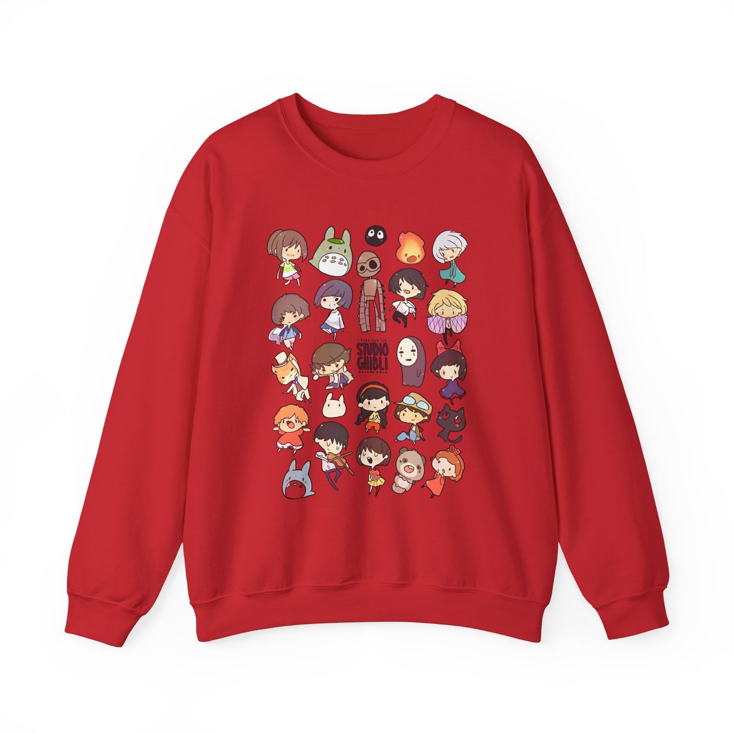 Chibi Studio Ghibli Characters Sweatshirt – 100% Cotton Cozy Anime Pullover for Ghibli Lovers