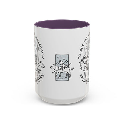 Princess Mononoke Art Accent Mug – Studio Ghibli Coffee Cup with Colored Handle – 11oz & 15oz Ceramic Anime Gift