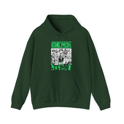 One Piece Characters Hoodie – 100% Cotton Anime Pullover Featuring Straw Hat Crew