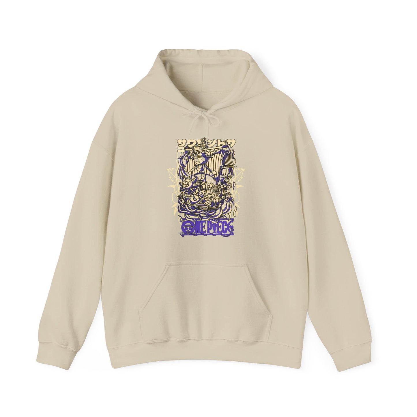 One Piece Ship Hoodie – 100% Cotton Anime Hoodie Featuring Going Merry & Thousand Sunny