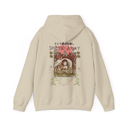 Spirited Away Philately Back Print Hoodie – 100% Cotton Anime Hoodie with Stamp-Inspired Design