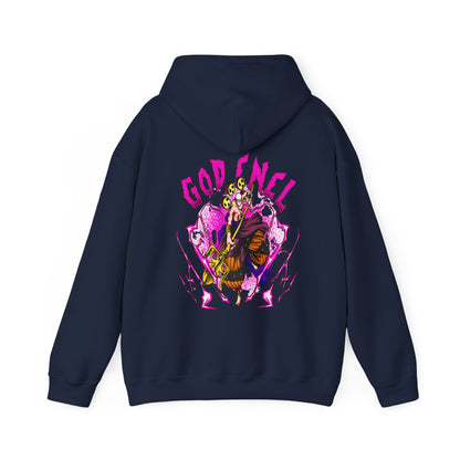 God Enel One Piece Back Print Hoodie – 100% Cotton Anime Hoodie with Thunder God Design
