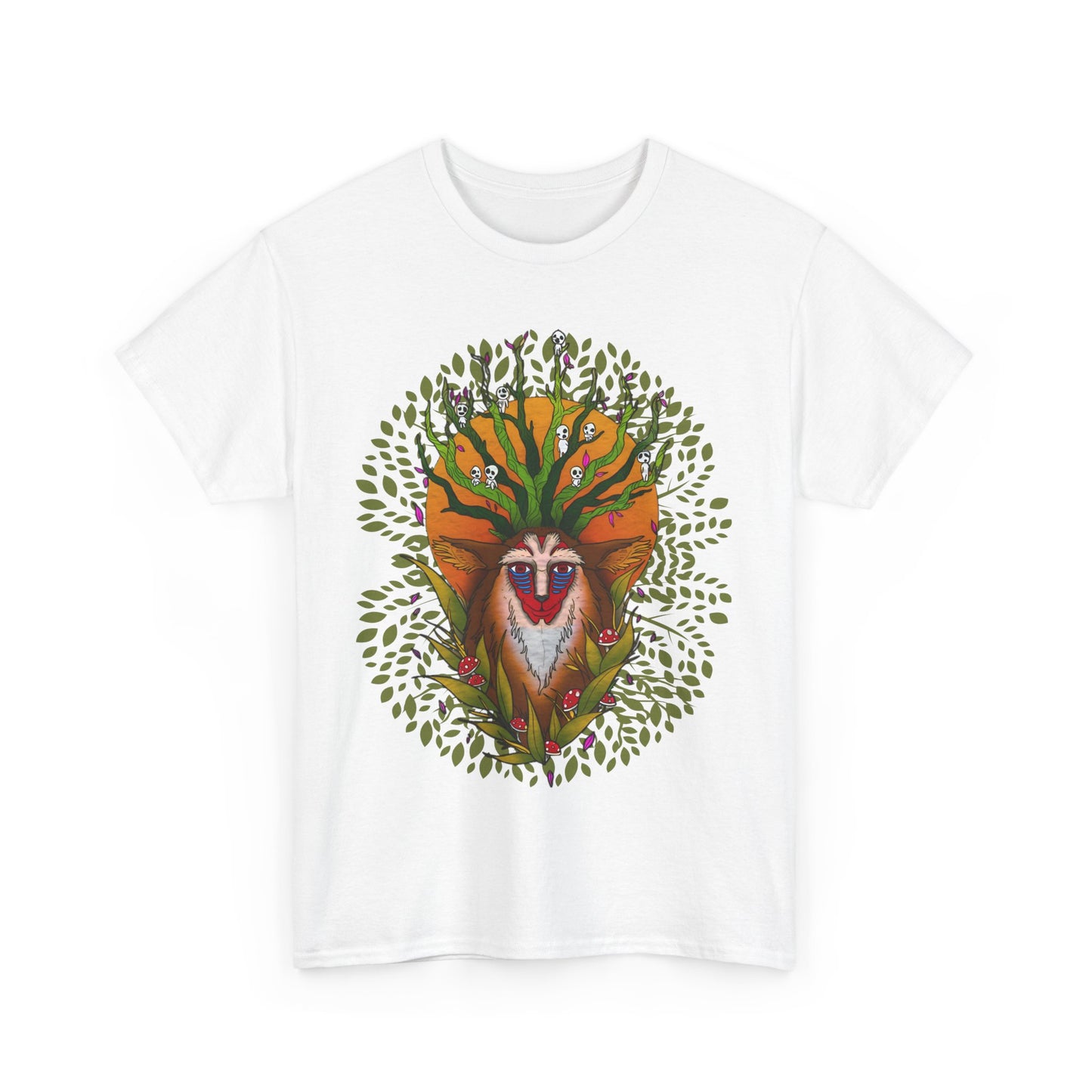 Forest Spirit Ghibli T-Shirt – 100% Cotton Princess Mononoke Anime Tee