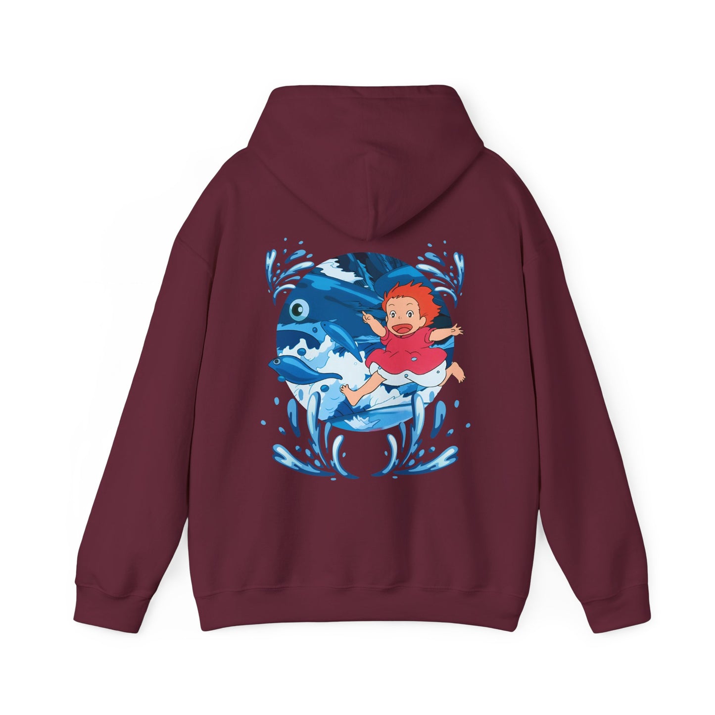 Ponyo Studio Ghibli Hoodie with Back Print – 100% Cotton Anime Sweatshirt for Fans