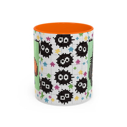 My Neighbor Totoro Pixel Accent Mug – Retro Ghibli Color Handle Cup 11oz & 15oz – Cute Anime Coffee Gift