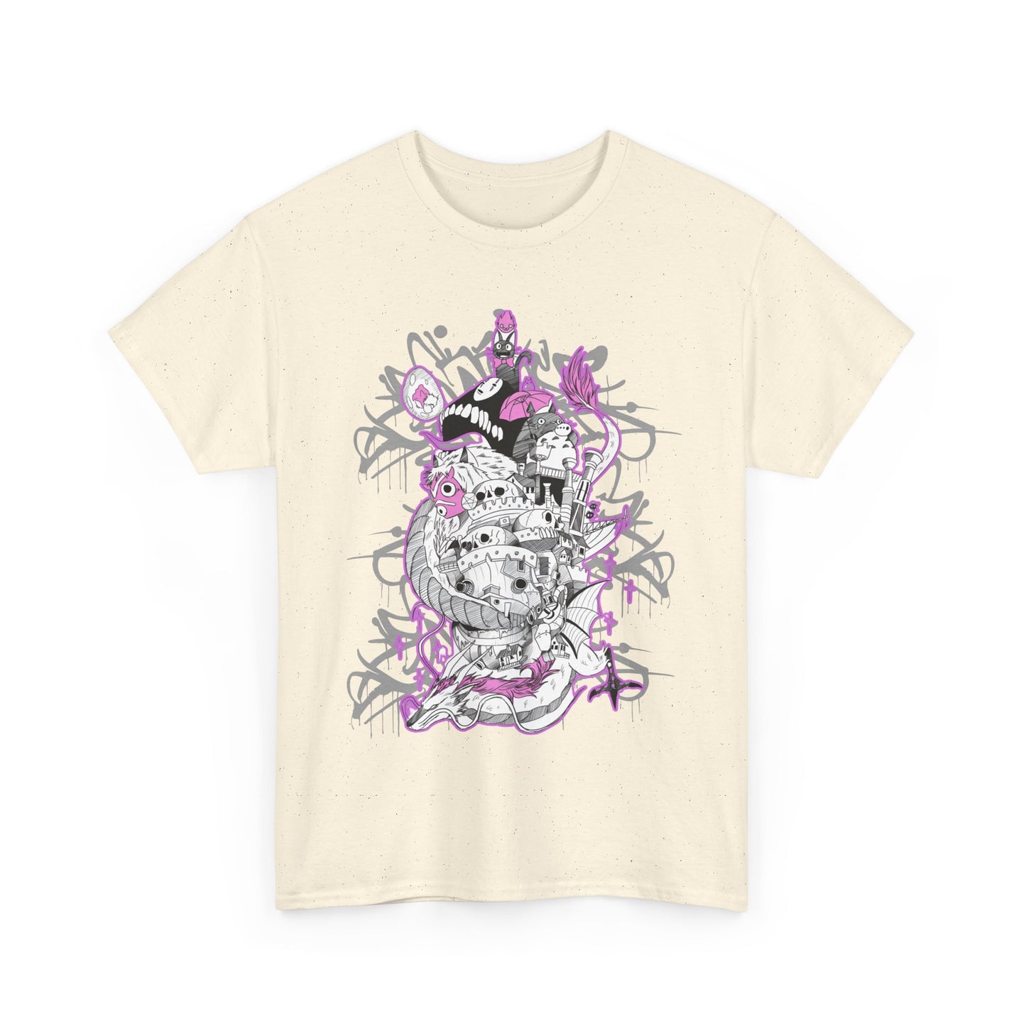 Studio Ghibli Art Deco T-Shirt | Anime Cotton Graphic Tee