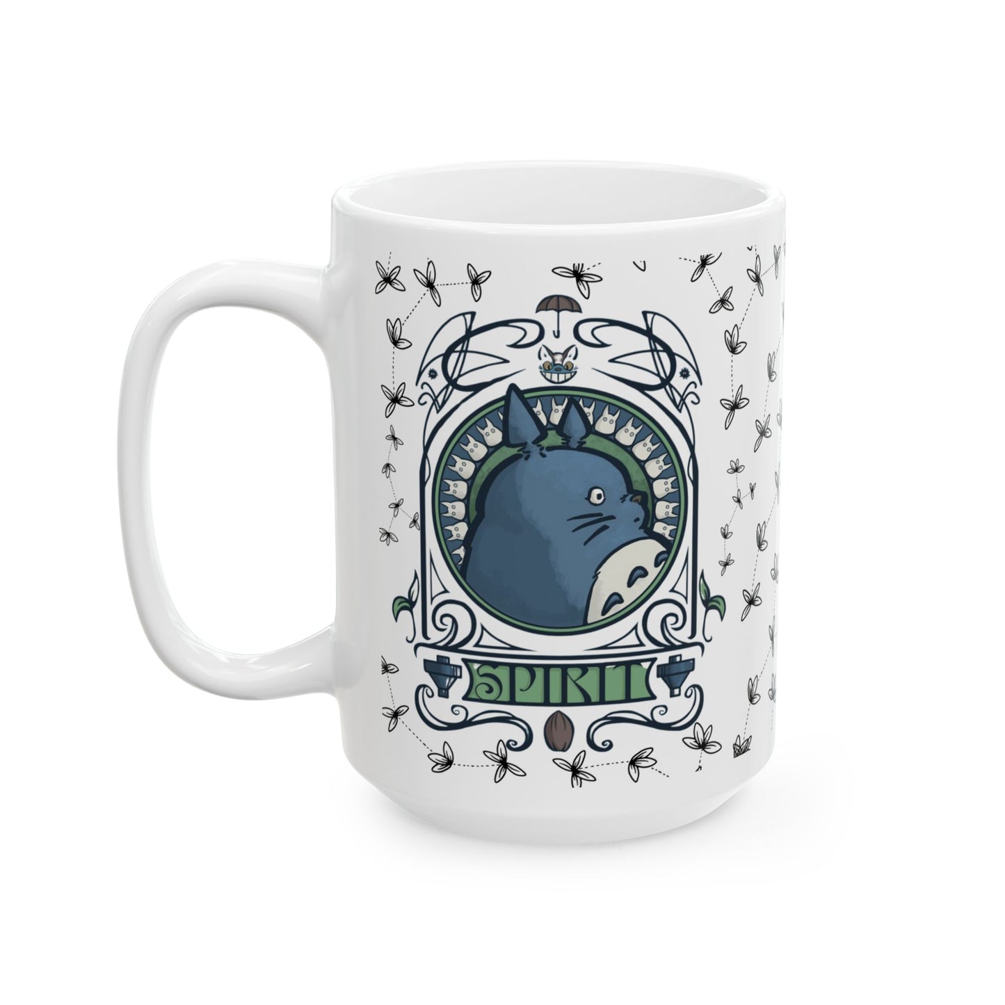 Totoro Spirited Ghibli Mug – 11oz & 15oz Ceramic Cup – Studio Ghibli Anime Coffee Gift