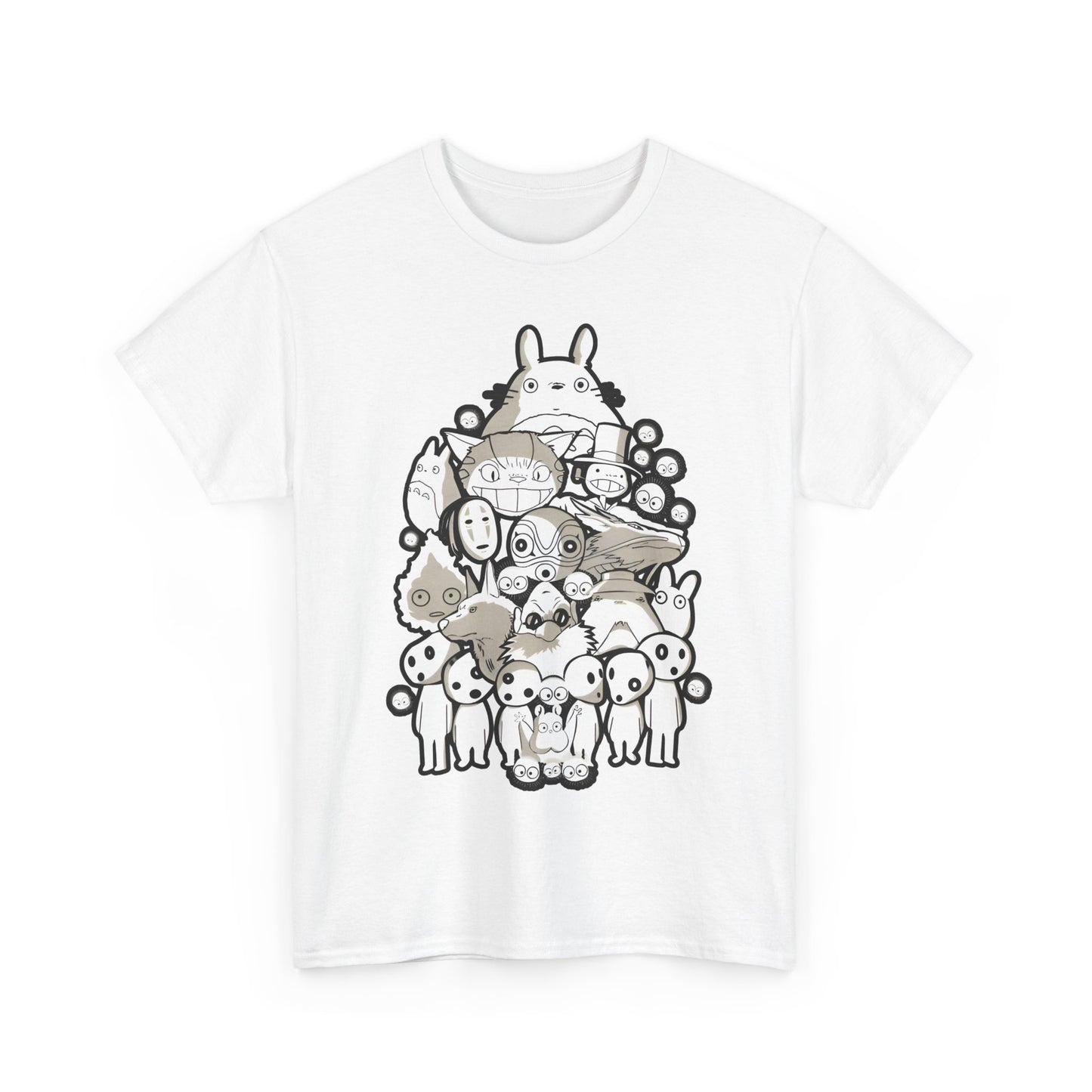 Totoro White Characters T-Shirt | 100% Cotton Studio Ghibli Anime Tee