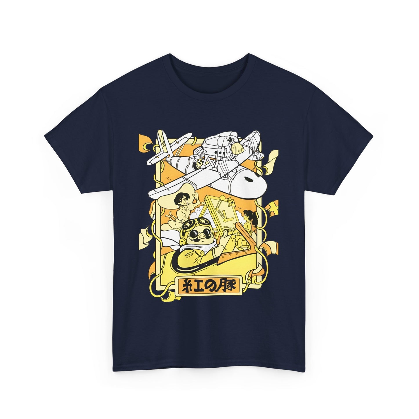 Porco Rosso T-Shirt – 100% Cotton Studio Ghibli Pilot Anime Tee