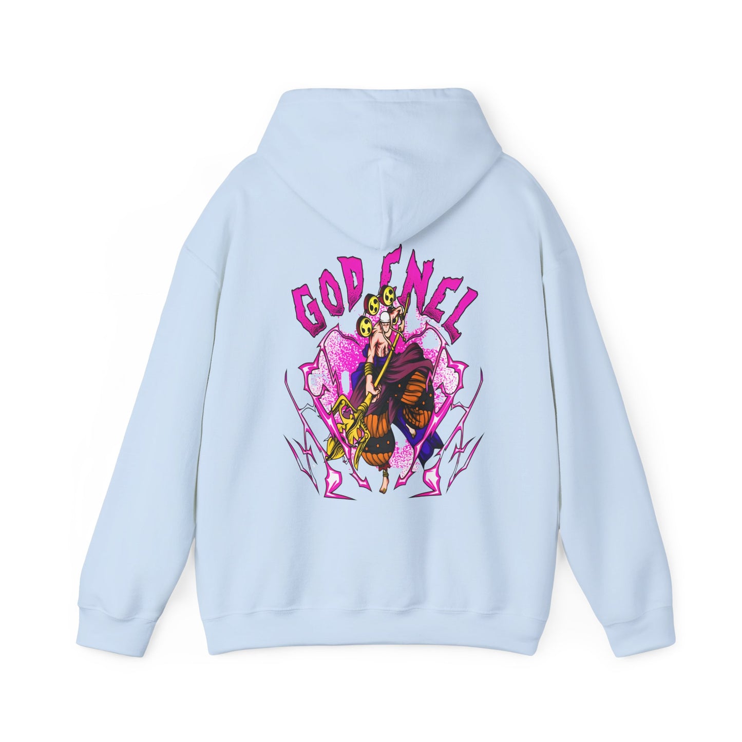 God Enel One Piece Back Print Hoodie – 100% Cotton Anime Hoodie with Thunder God Design