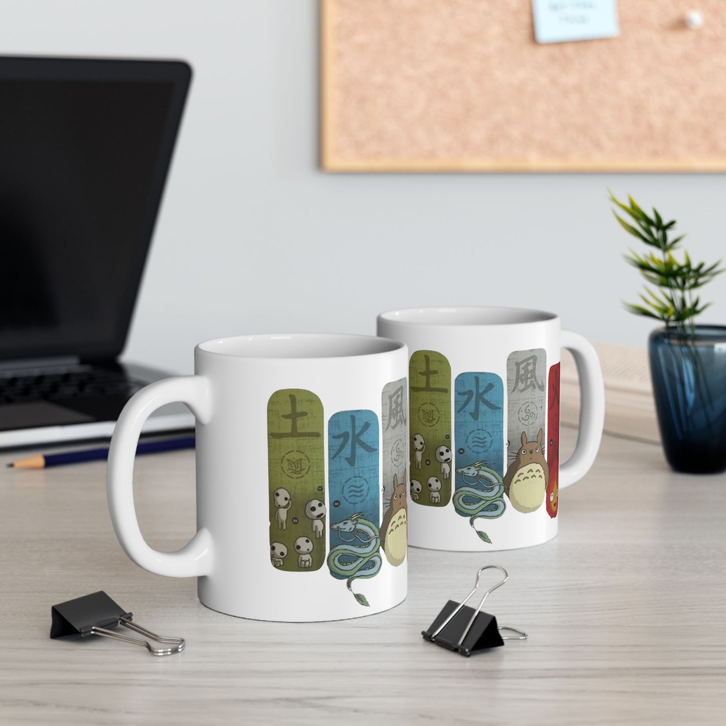 Studio Ghibli Figures Mug – 11oz & 15oz Anime Ceramic Cup – Ghibli Character Coffee Mug Gift for Fans