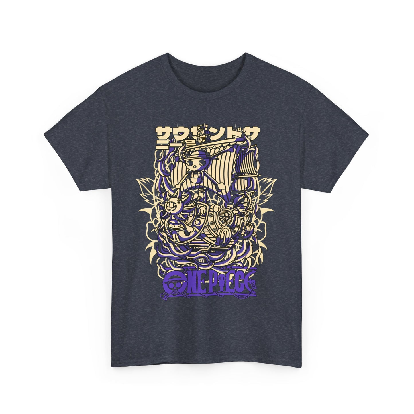 One Piece Ship T-Shirt – 100% Cotton Anime Tee Featuring Going Merry & Thousand Sunny