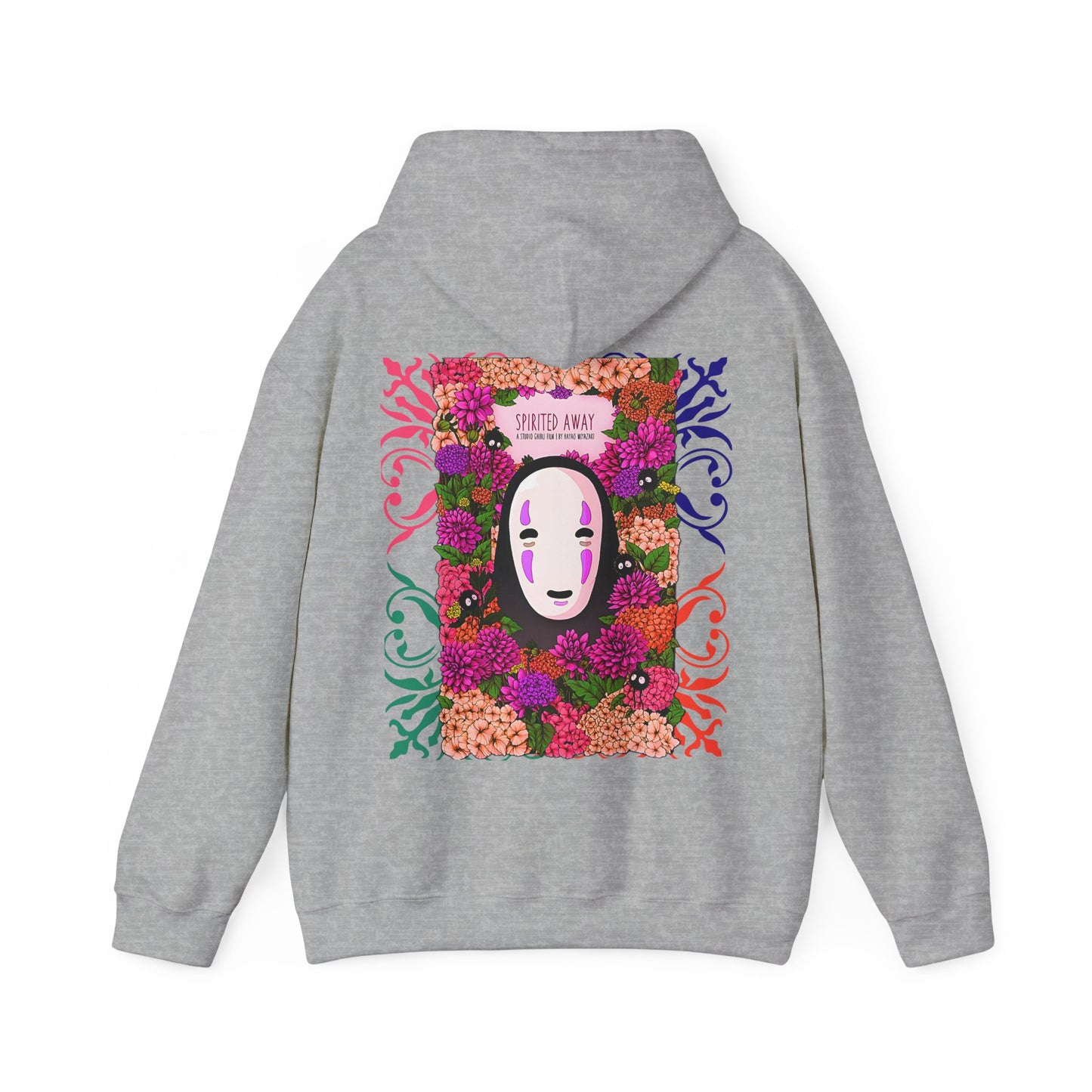 No Face Back Print Hoodie – Spirited Away Ghibli | 100% Cotton Gildan 18500 Anime Hoodie