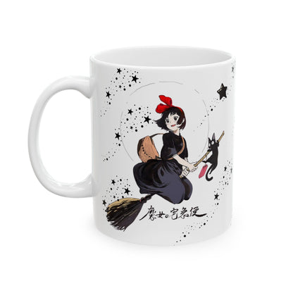 Kiki’s Delivery Service Mug – 11oz & 15oz Studio Ghibli Ceramic Coffee Cup – Cute Anime Gift for Fans