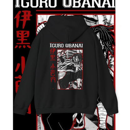 Iguro Obanai Back Print Hoodie | Demon Slayer Serpent Hashira | 100% Cotton Anime Hoodie