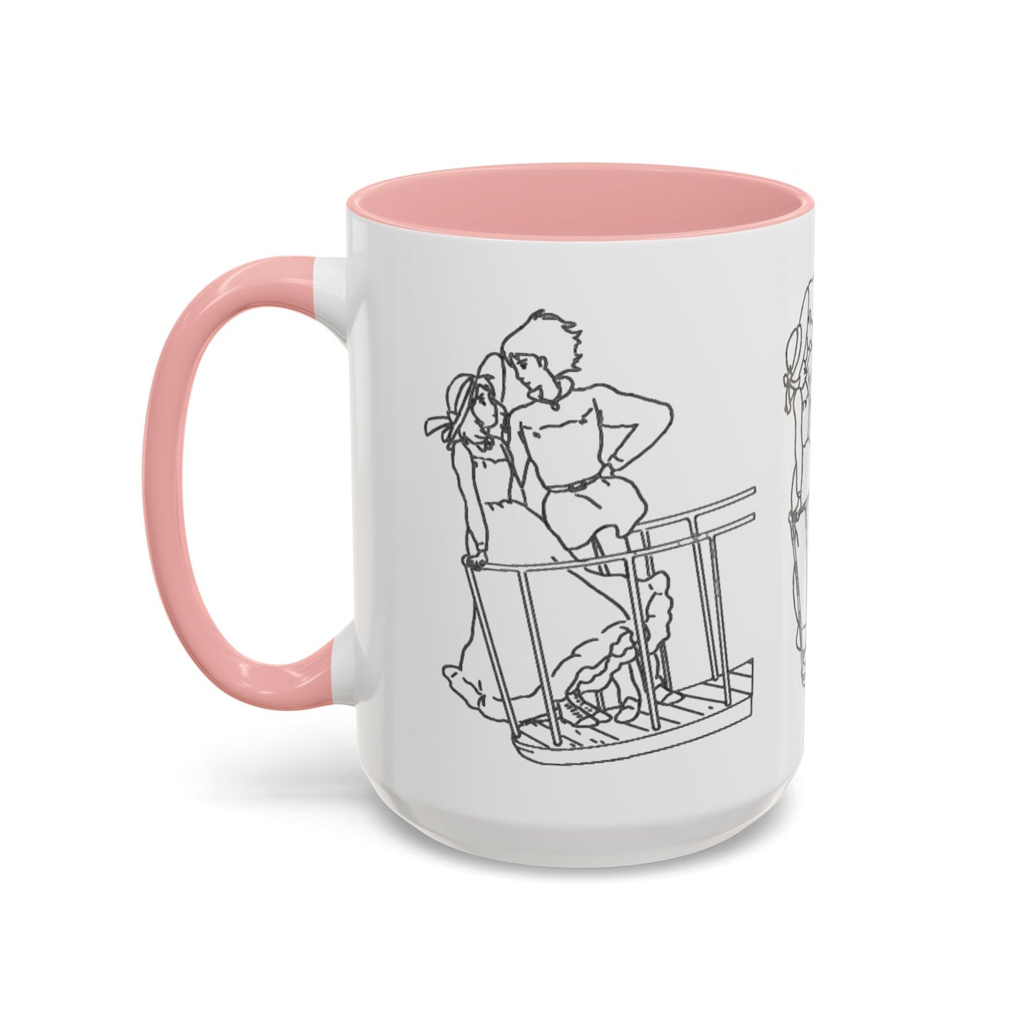 Sophie and Howl Accent Mug – Romantic Ghibli Color Handle Cup 11oz & 15oz – Howl’s Moving Castle Anime Love Gift