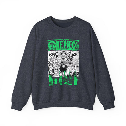 One Piece Characters Sweatshirt – 100% Cotton Anime Crew Pullover for True Fans