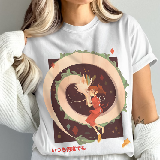 Chihiro and Haku T-Shirt – Ghibli Anime Cotton Tee for Fans