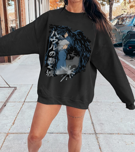 Howl & Sophie Sweatshirt – 100% Cotton Studio Ghibli Pullover Inspired by Howl’s Moving Castle
