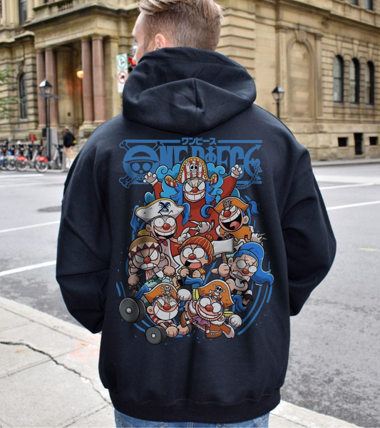 Buggy the Star Clown Back Print Hoodie – 100% Cotton One Piece Anime Streetwear