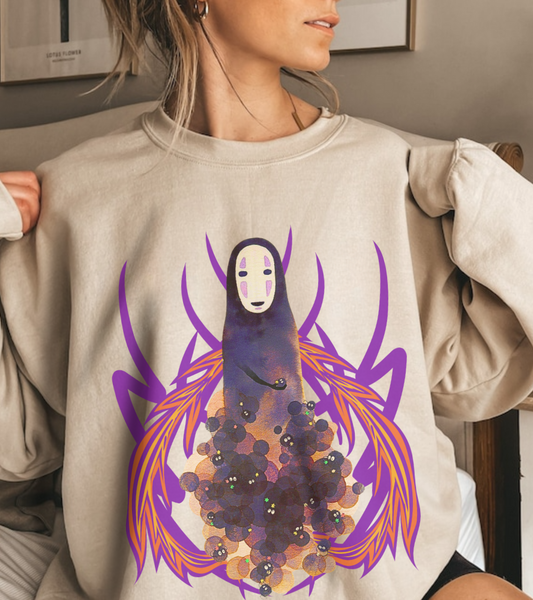 No Face Studio Ghibli Sweatshirt – 100% Cotton Spirited Away Anime Pullover