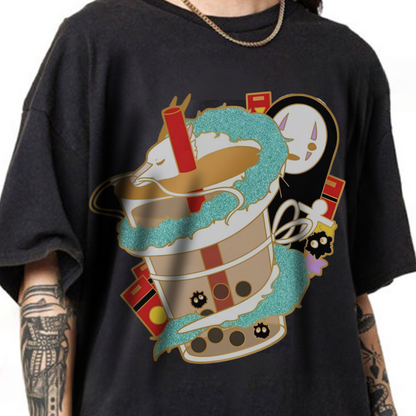 Spirited Away Smoothie Art T-Shirt | 100% Cotton Studio Ghibli Anime Tee