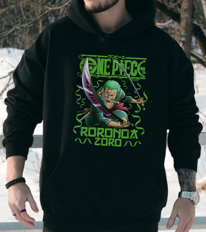 Roronoa Zoro Sword Hoodie – 100% Cotton One Piece Anime Hoodie for Fans
