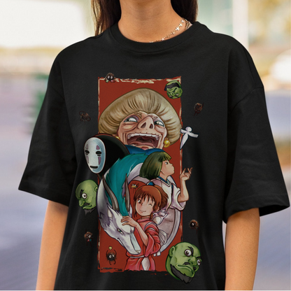Spirited Away T-Shirt 100% Cotton | Studio Ghibli Art Canvas Anime Tee