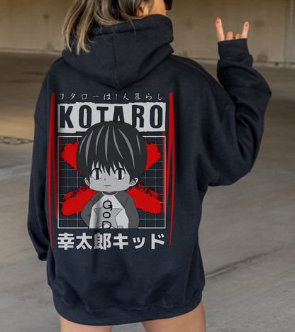 Kotaro Lives Alone Back Print Hoodie – 100% Cotton | Cozy Anime Hoodie for Fans of Kotaro’s Journey