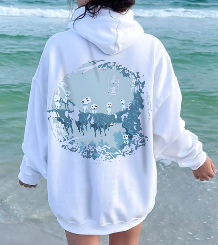 Kodama Tree Forest Back Print Hoodie – 100% Cotton Studio Ghibli Inspired Hoodie from Princess Mononoke